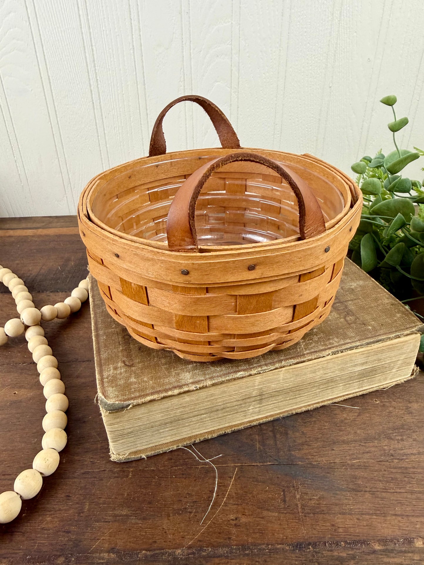 Vintage Longaberger Darning Basket with Liner
