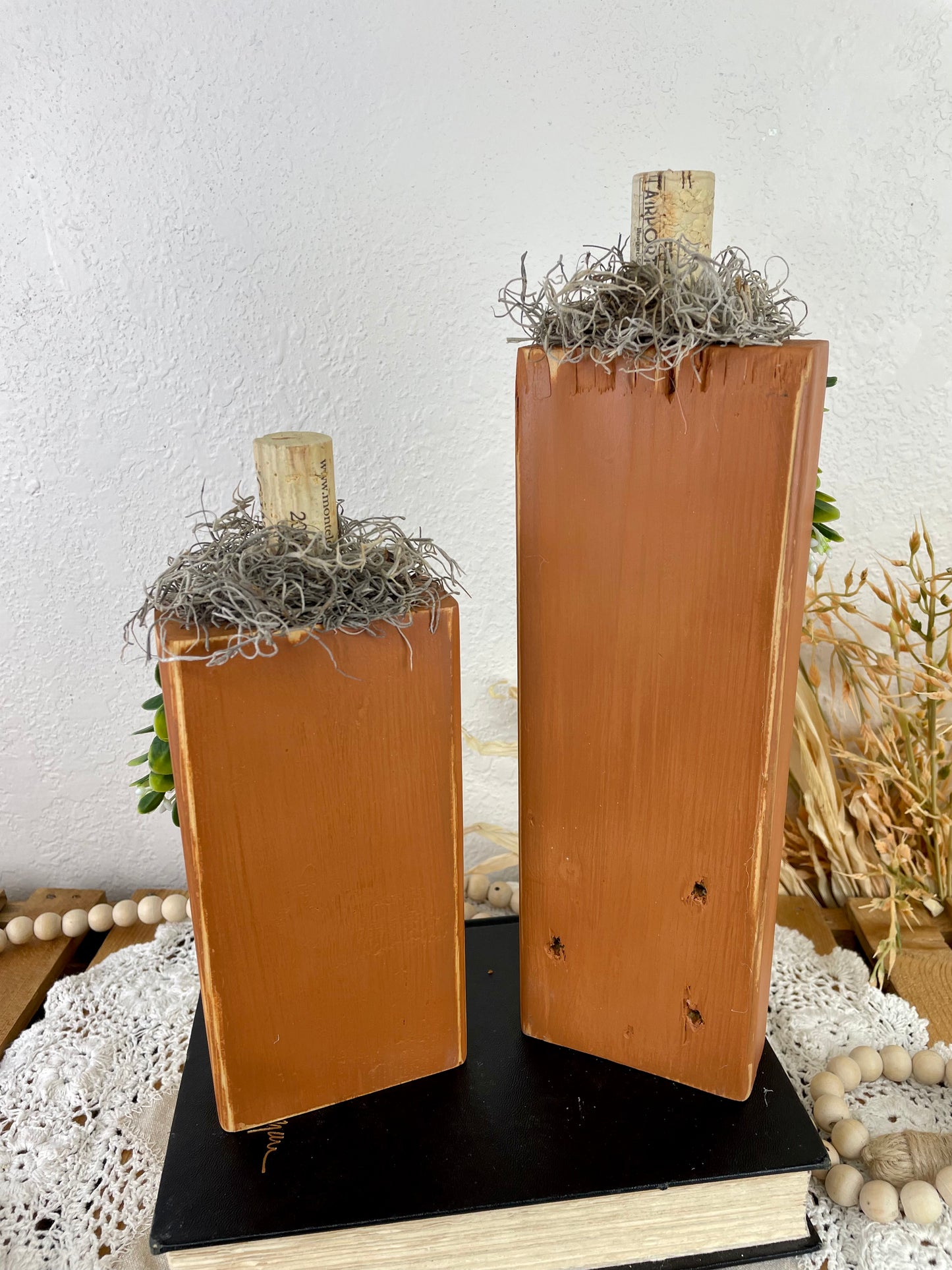 Handmade Orange Pumpkin Set with Metallic Details