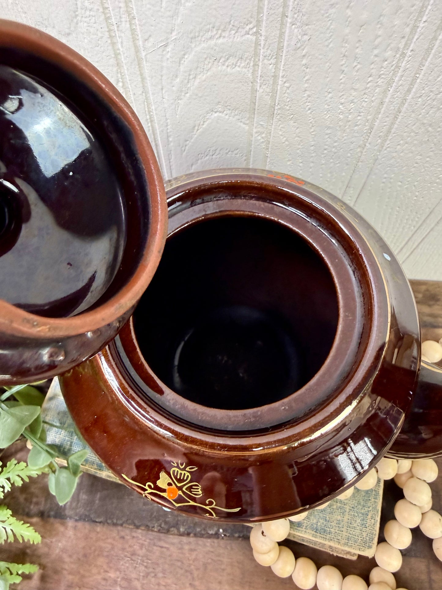 Vintage Japanese Moriage Redware Teapot