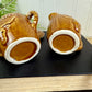 Vintage Porcelain Western Themed Sugar & Creamer Set