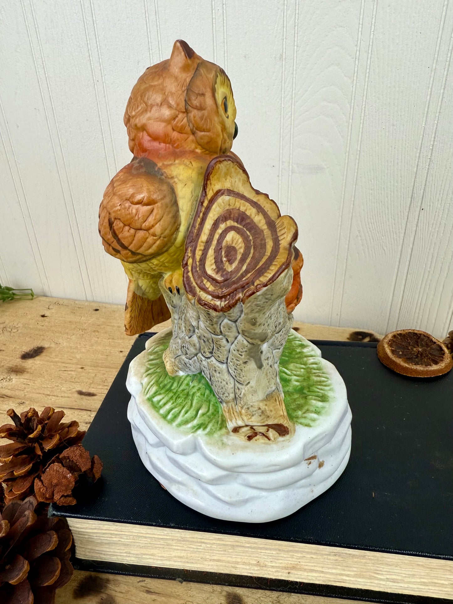 Vintage Ceramic Mama & Baby Owl Figurine