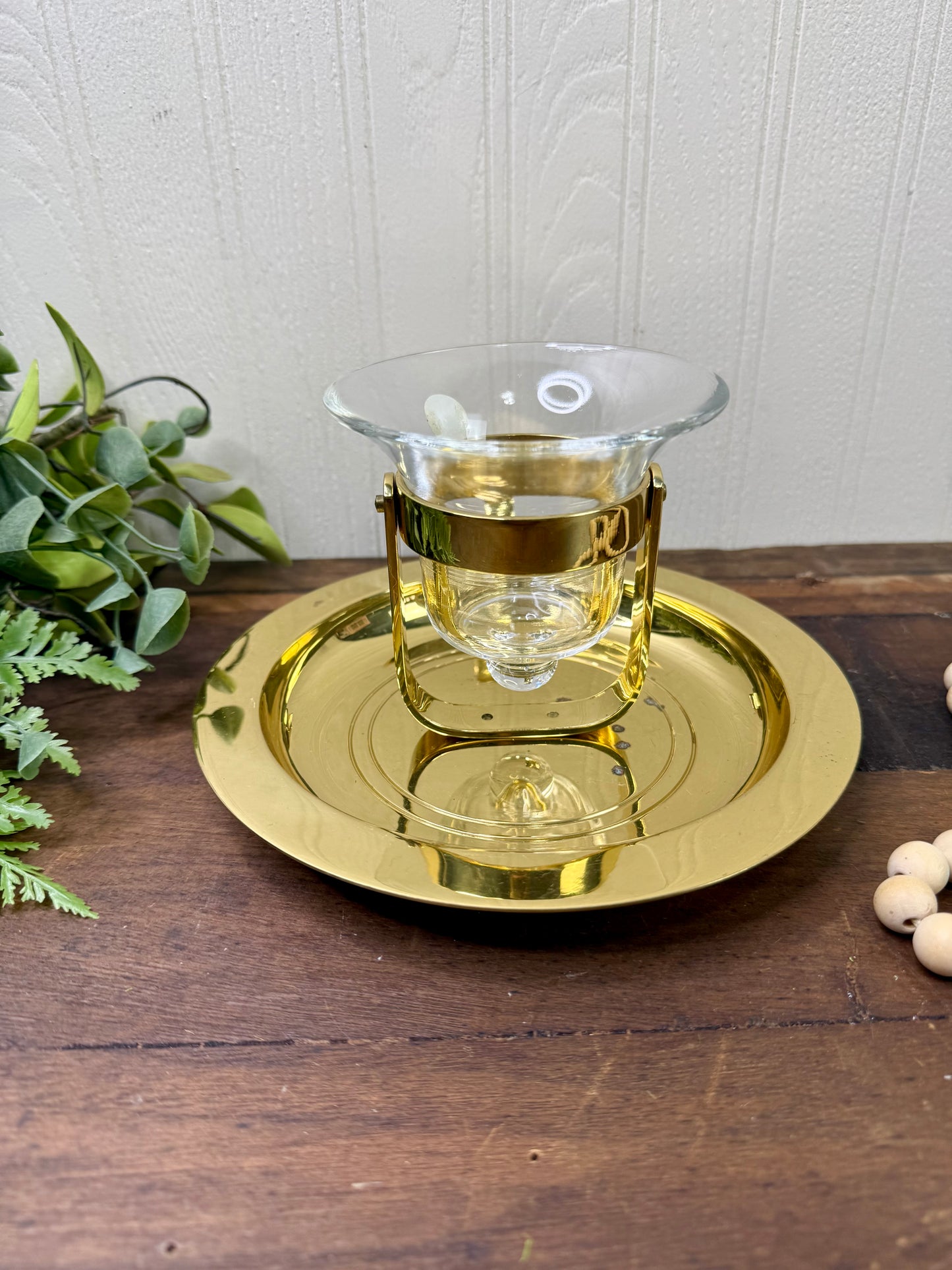 Vintage PartyLite Brass Nautical Gimbal Candle Holder