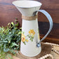 Upcycled Metal Pitcher with Yellow Roses