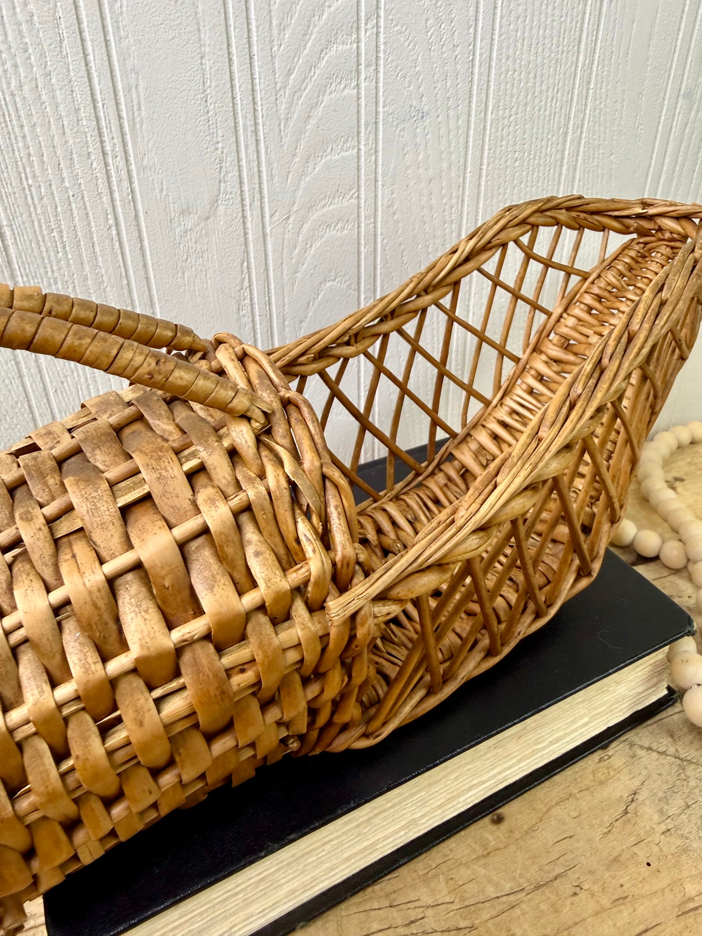 Vintage Wicker Wine Bottle Cradle