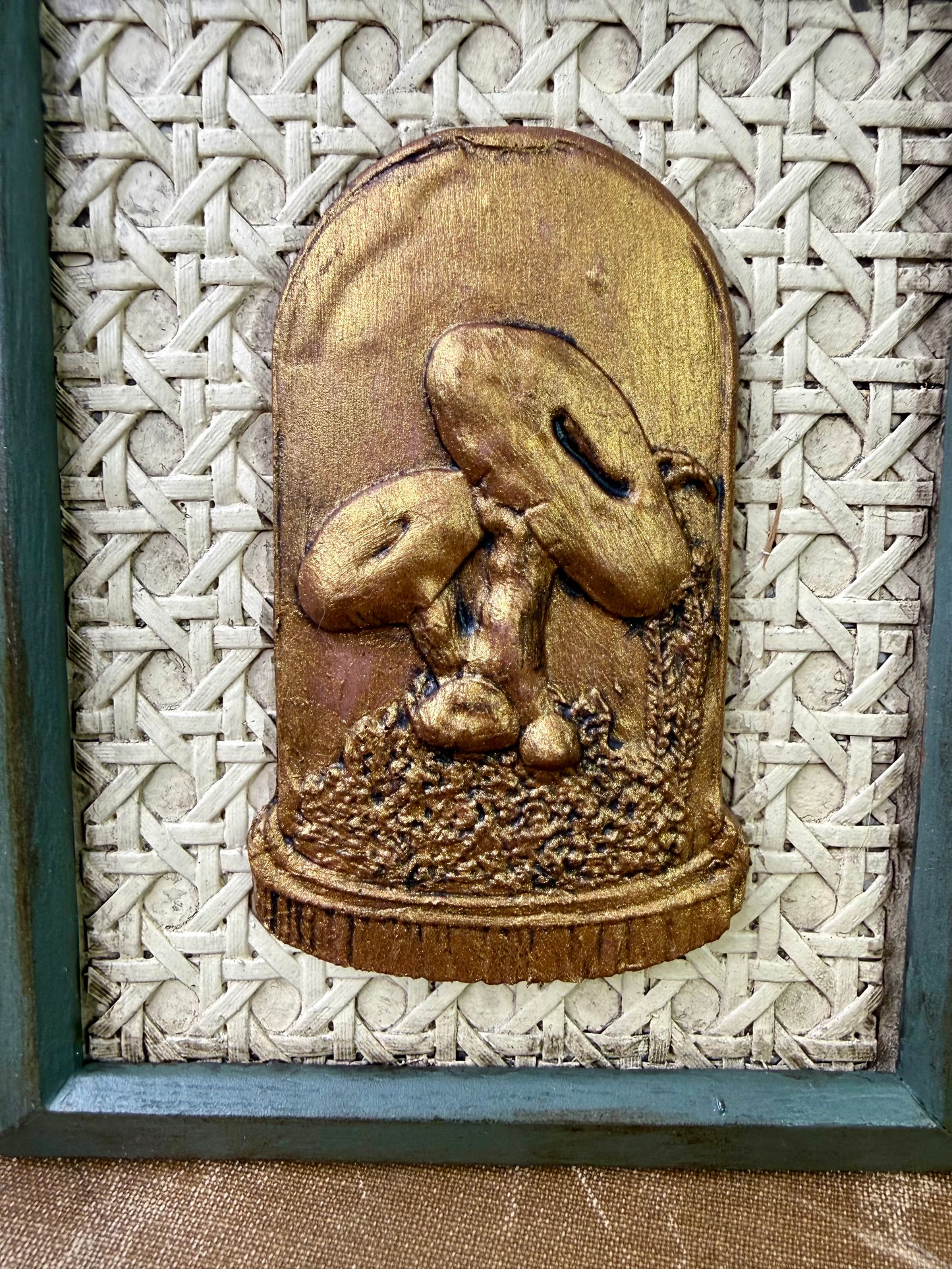 Handmade Upcycled Framed Art with Mushrooms #2