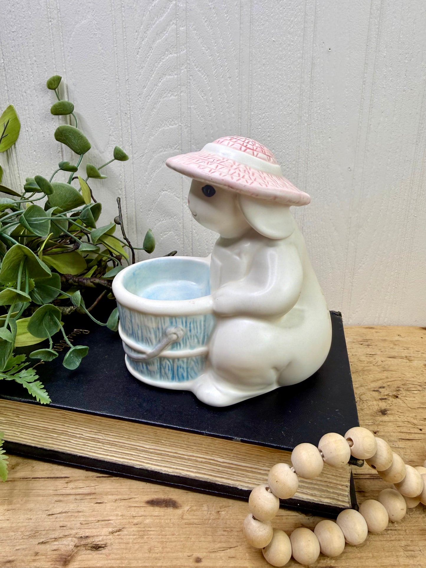 Vintage Pfaltzgraff Tea Rose Bunny Votive Candle Holder