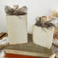 Handmade Reclaimed Wood Small Light Beige and Black Pumpkin Set