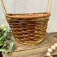 Vintage Two-Toned Wicker Basket with Handle