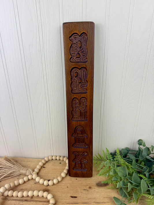 Vintage Dutch Folk Style Wooden Cookie Mold