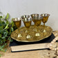Vintage Mini Brass Barware Set with Goblets & Tray