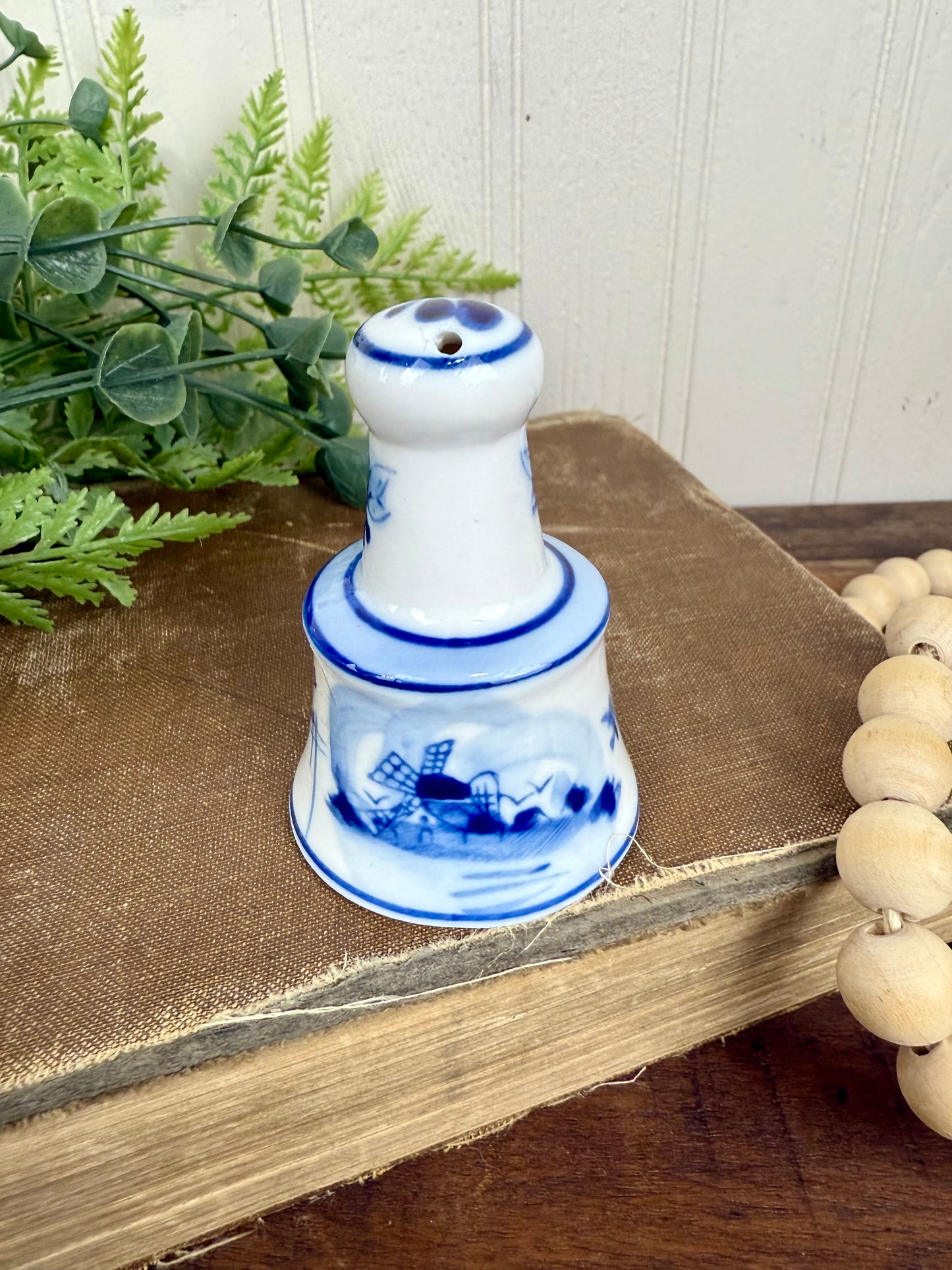 Vintage Hand Painted Delft Porcelain Figurine from Pella, Iowa