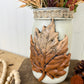 Handmade Upcycled Large Mason Jar Fall Floral Arrangment