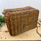Vintage Divided Wicker Carrying Basket