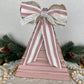 Upcycled Vintage Trim Pink Large Christmas Tree with Handmade Bow