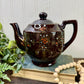 Vintage Japanese Moriage Redware Teapot