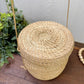 Vintage Hand Woven Hanging Basket with Lid
