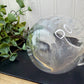 Vintage Crystal Glass Creamer with Etched Florals