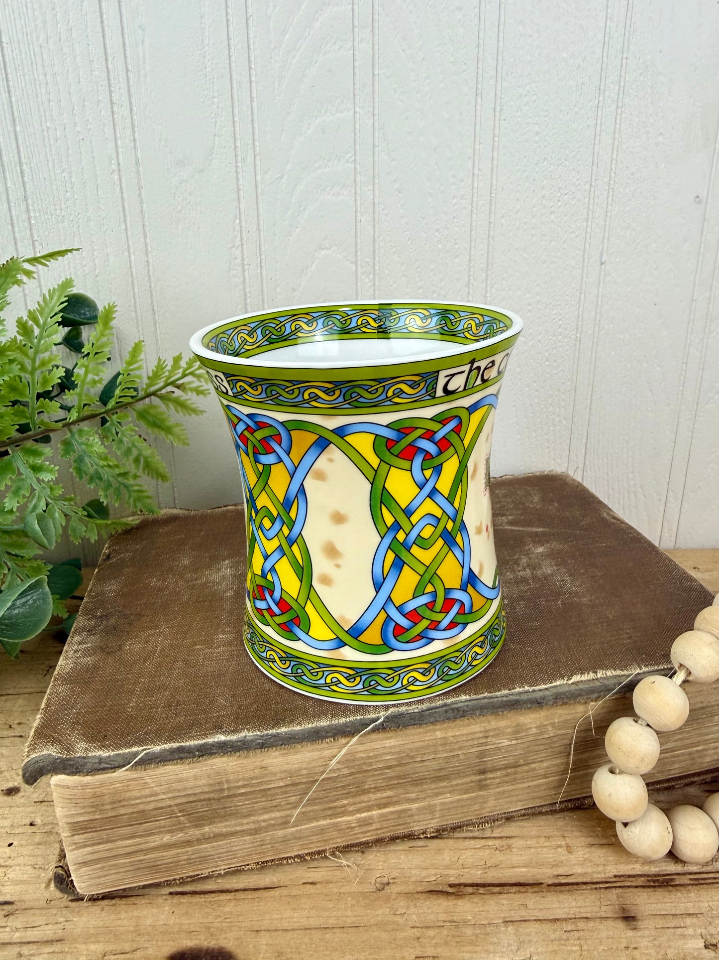 Celtic Cross Irish Weave Bone China Mug