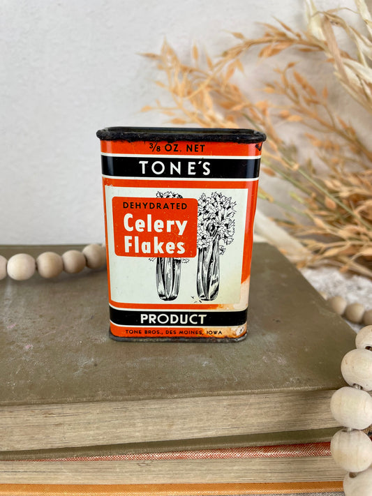 Vintage 1950’s Tone’s Spice Tin- Celery Flakes