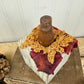 Handmade Block Beige Pumpkin with Spindle Stem