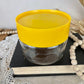 Vintage Glass Canister with Yellow Lid