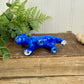 Vintage Miniature Blue Dog Porcelain Figurine