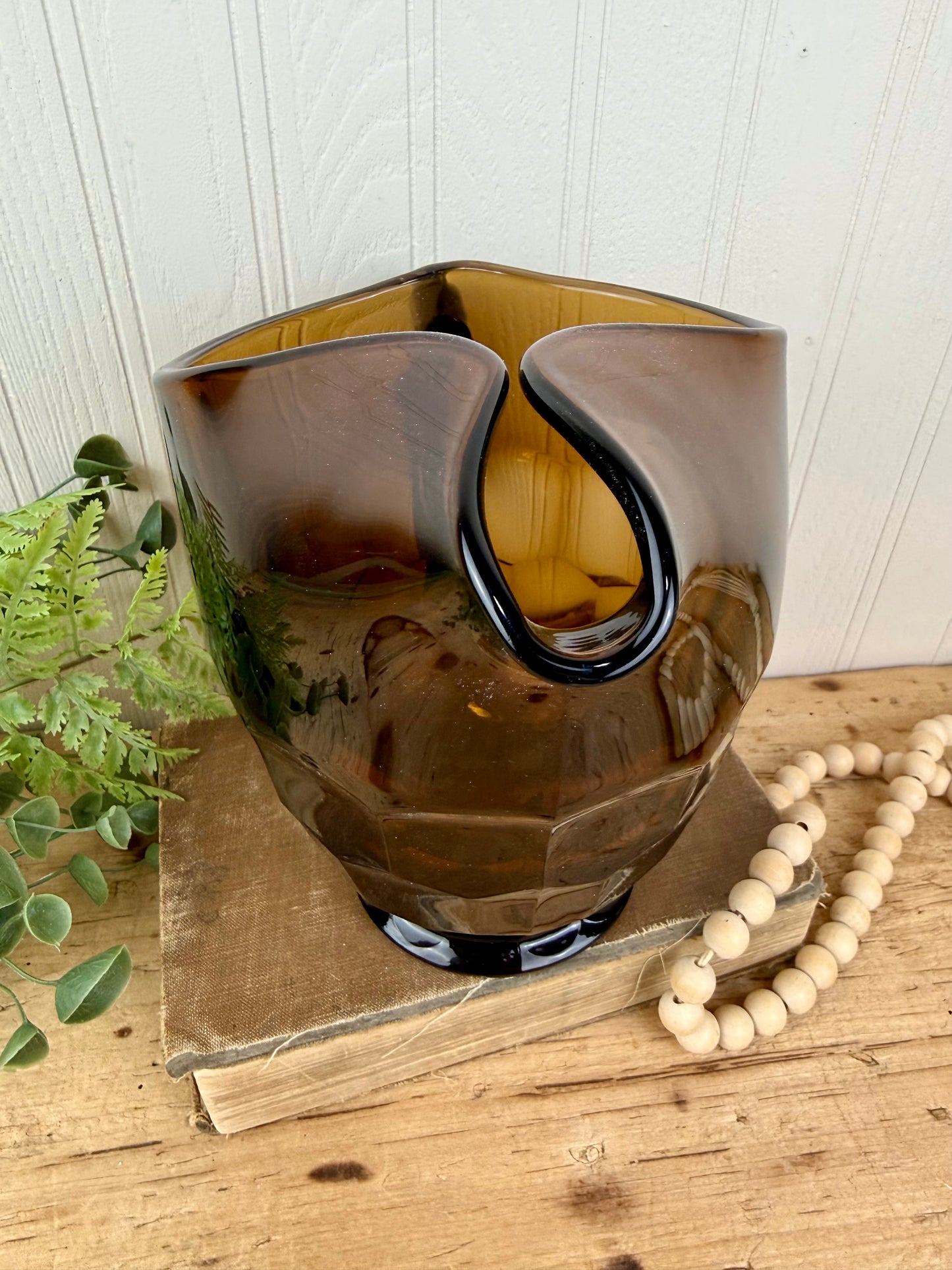 Vintage Viking Glass Company Georgian Nutmeg Brown Pitcher