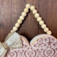 Handmade Reclaimed Wood Heart with Bead Hanger- A