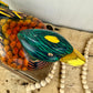 Vintage Hand Carved Wooden Duck with Golden Details