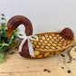 Vintage Wicker Duck Basket with Lace Bow
