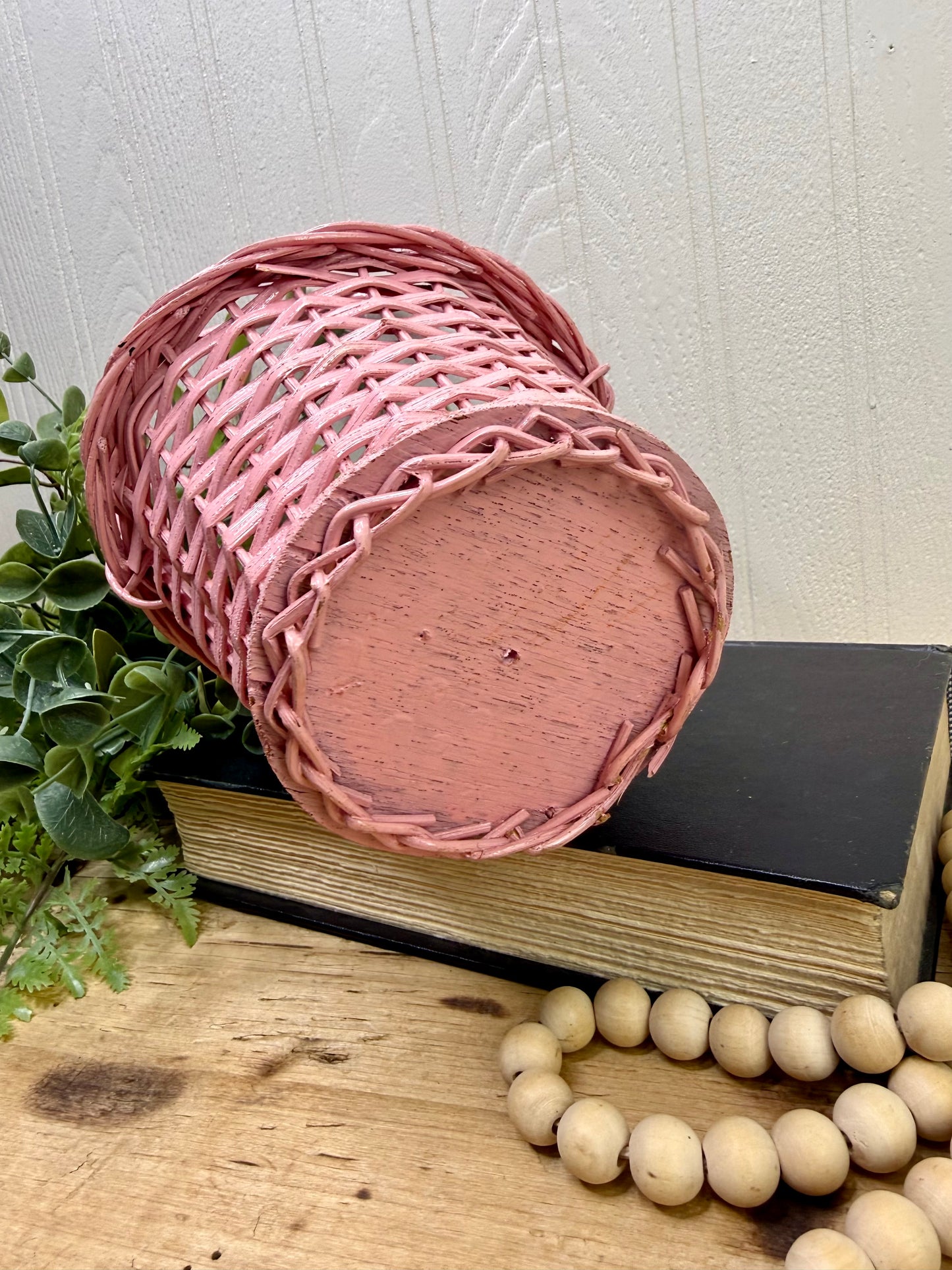 Vintage Pink Spring Basket