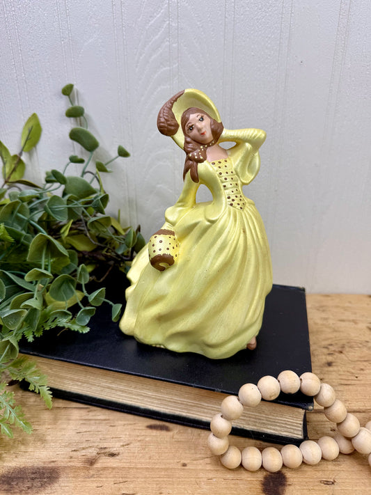 Vintage Chalkware Southern Belle Figurine