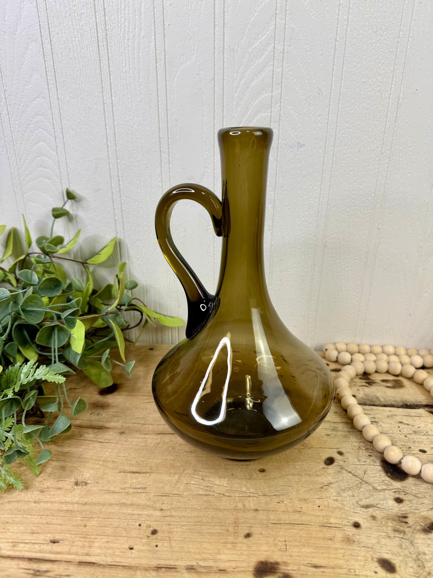 Vintage Empoli Mid-Century Art Glass Pitcher