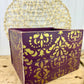 Handmade Reclaimed Wood Purple Box with Gold Details