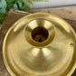 Vintage Tarnished Brass Candle Holder with Drip Plate