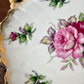 Vintage Japanese Porcelain Plate with Hand Painted Roses