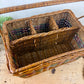 Vintage Divided Wicker Carrying Basket