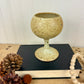 Vintage Handmade Speckled Stoneware Pottery Wine Goblet