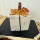 Handmade Reclaimed Wood Beige Block Pumpkin