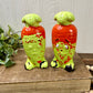 Vintage Mid-Century Carrot Salt & Pepper Shaker Set with Chippy Paint