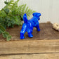 Vintage Miniature Blue Dog Porcelain Figurine