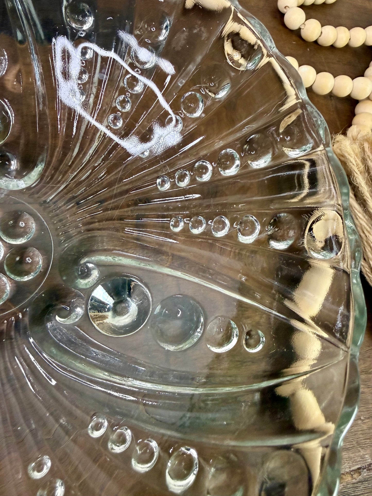 Vintage Anchor Hocking Oyster & Pearl Pattern Footed Bowl