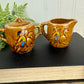 Vintage Porcelain Western Themed Sugar & Creamer Set
