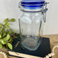 Italian Cobalt Blue Glass Jar with Clasp