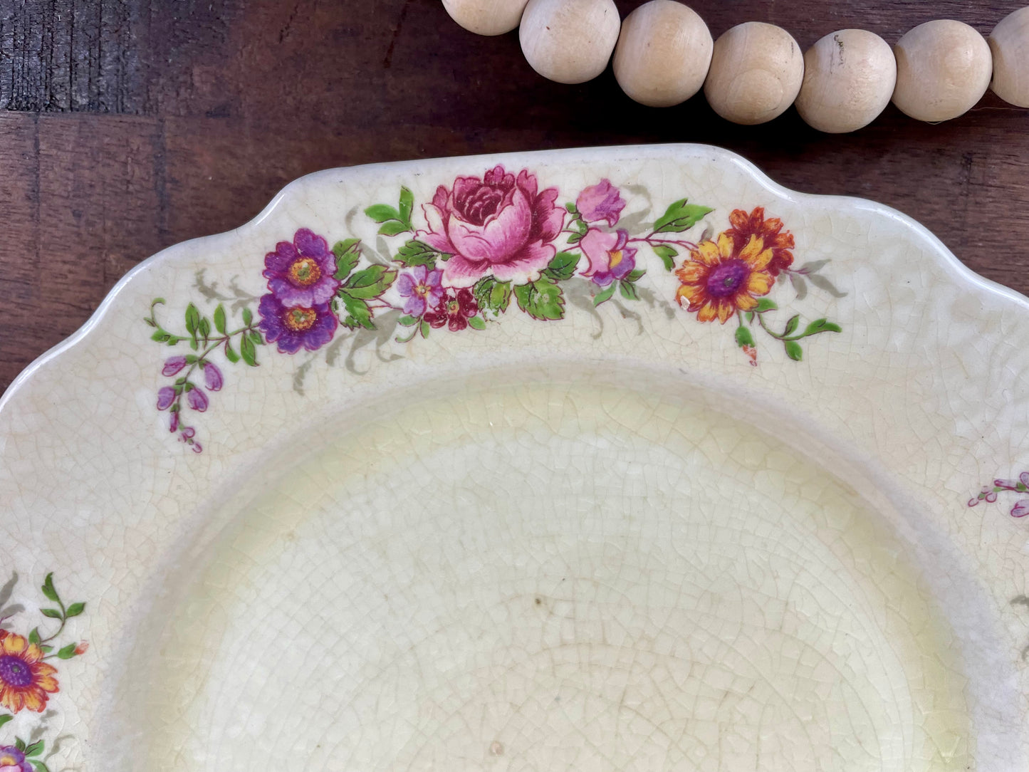 Set of Vintage Lido China Canarytone Floral Plates