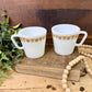 Vintage Pyrex Butterfly Gold Milk Glass Mug Set