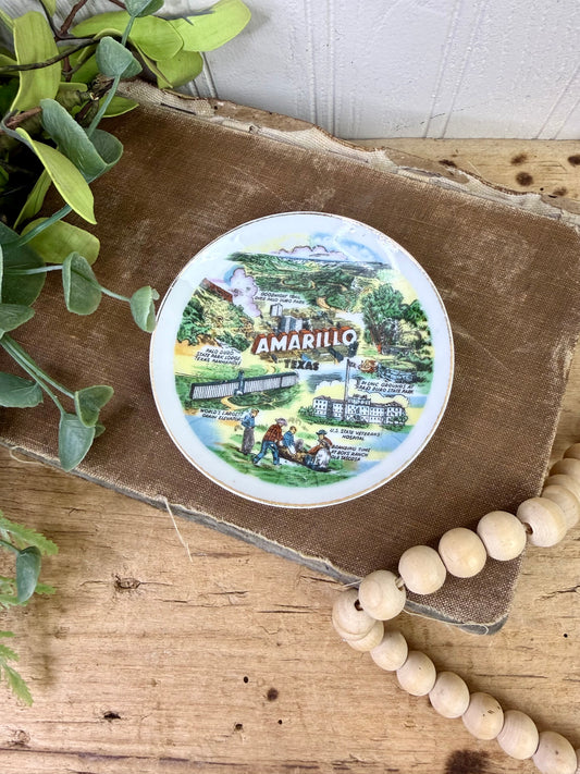 Vintage Amarillo Texas Porcelain Souvenir Plate