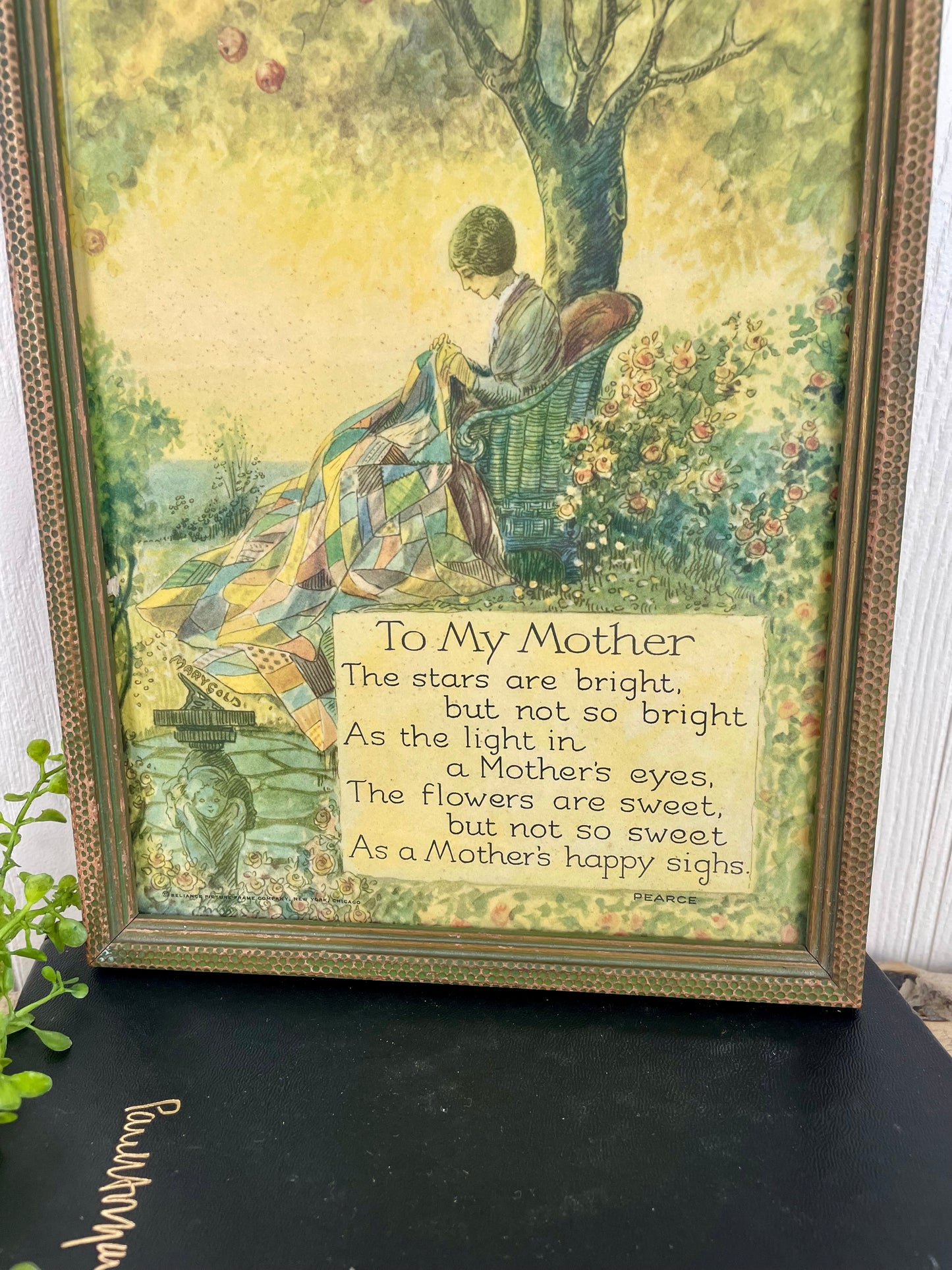 Vintage “To My Mother” Poem & Framed Print