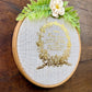 Upcycled Embroidery Hoop Wall Art with Vintage Label
