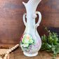 Vintage Porcelain Arnart Floral Double Handle Vase